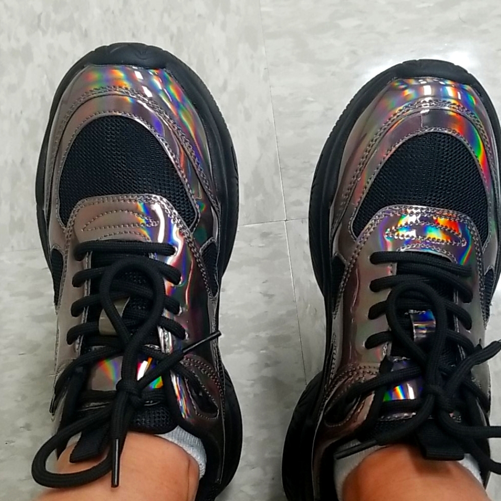 NWT Black Pewder Halogen Fashion Sneakers - Picture 8 of 8